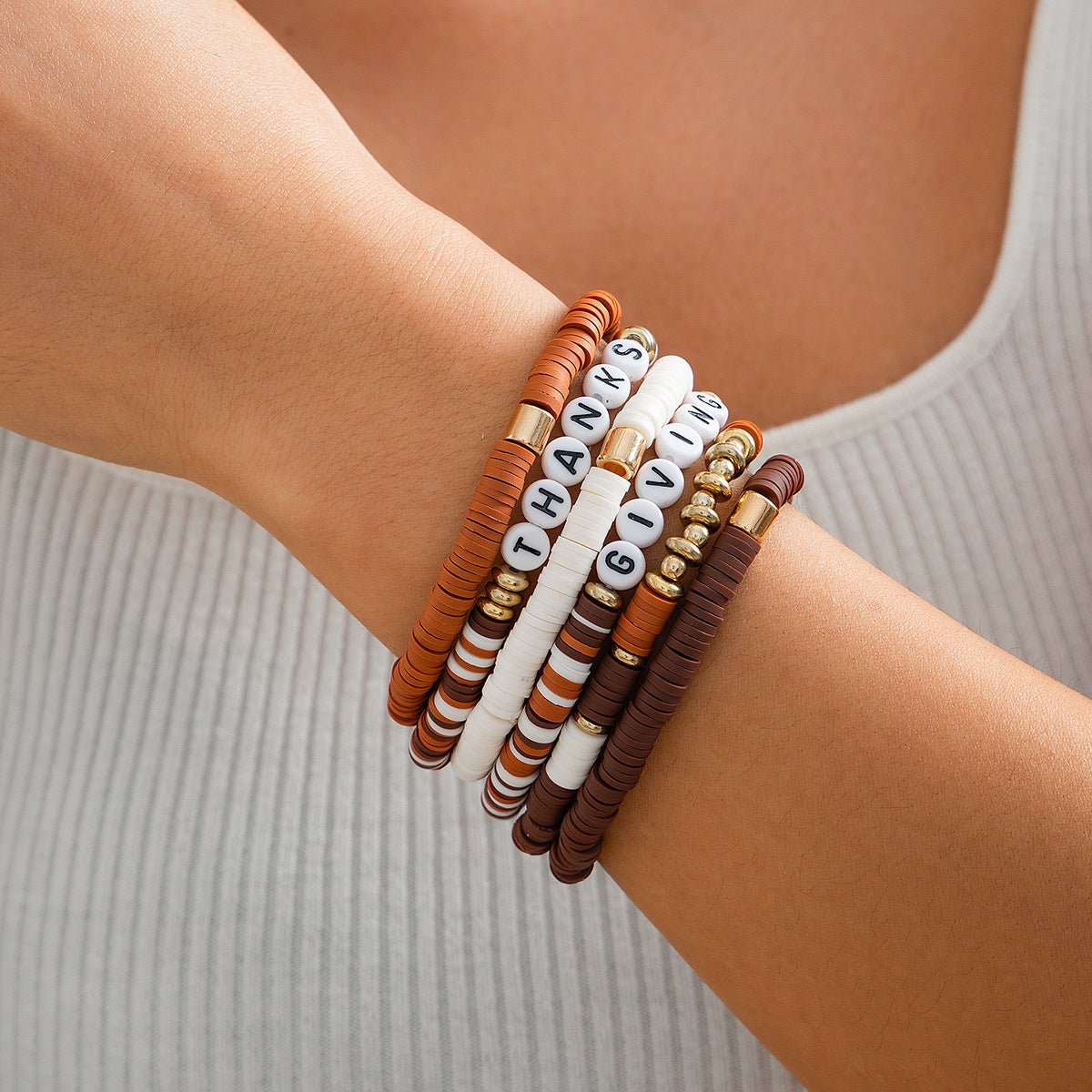 Thanksgiving letter soft ceramic bracelet