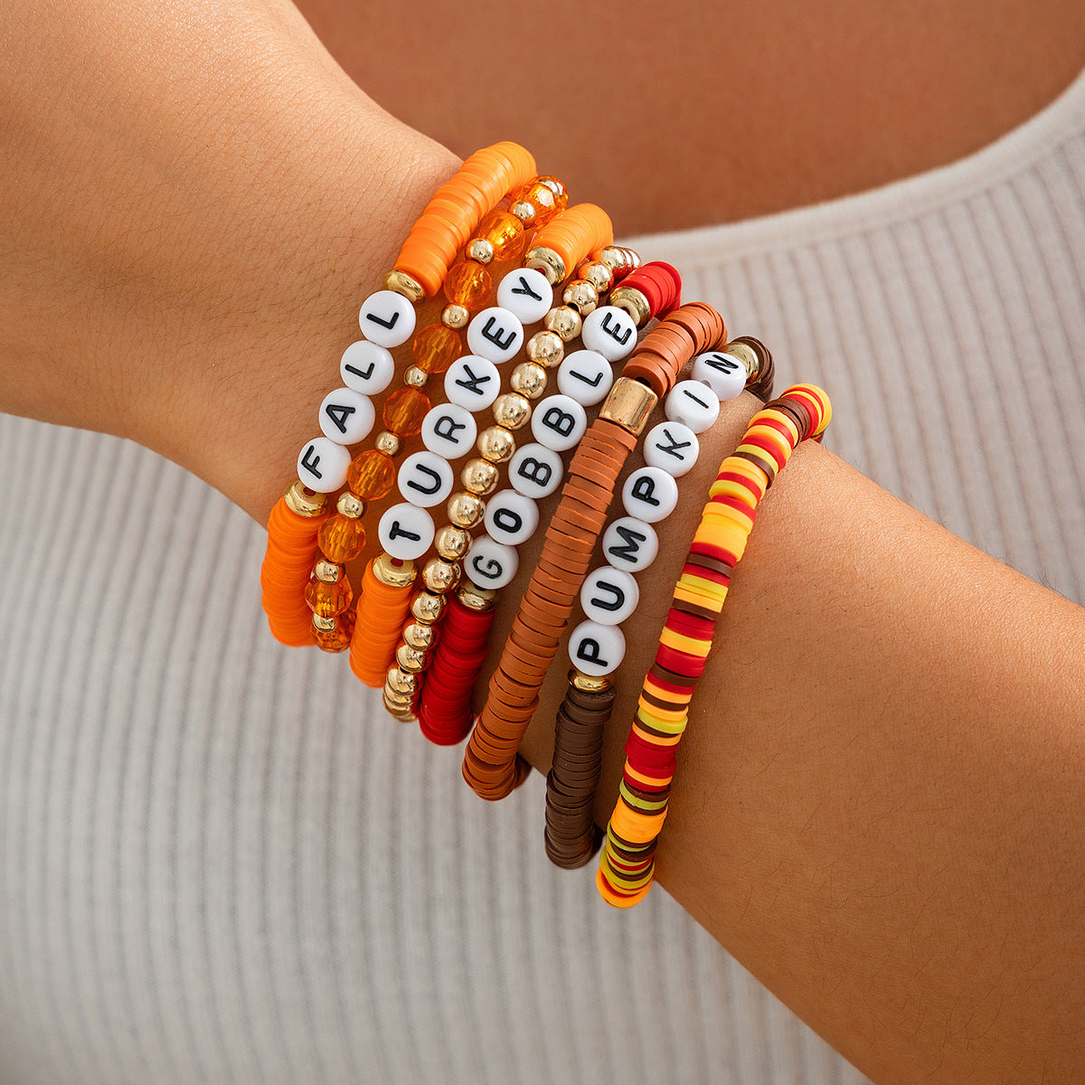 Thanksgiving letter soft ceramic bracelet