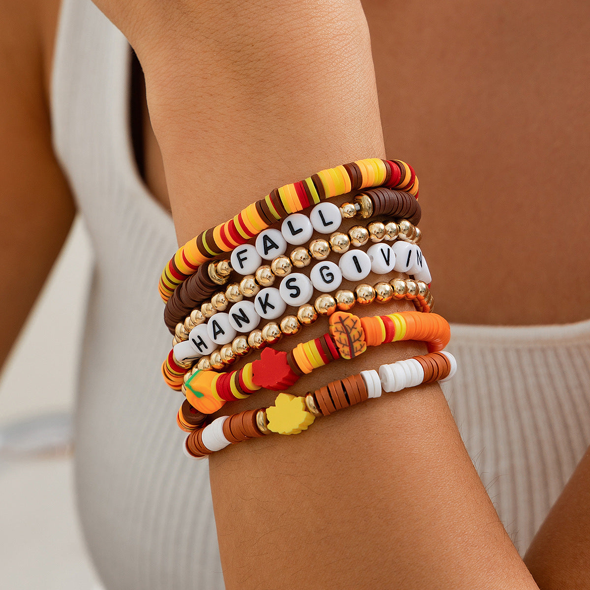 Thanksgiving letter soft ceramic bracelet