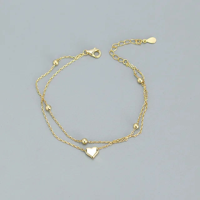 Double Layer Heart-shaped Bracelet