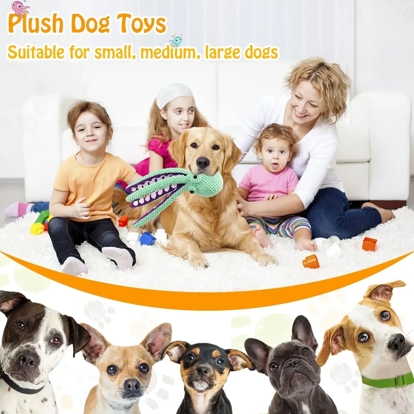 Pet Plush Toy Cat Dog Voice Octopus Shell Puzzle Toy
