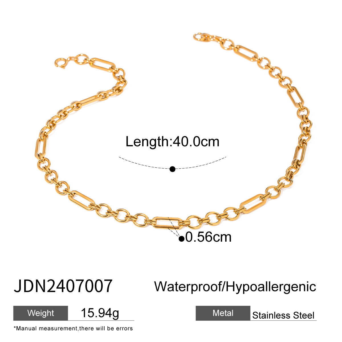 stainless steel handmade chain 3:1 chain necklace