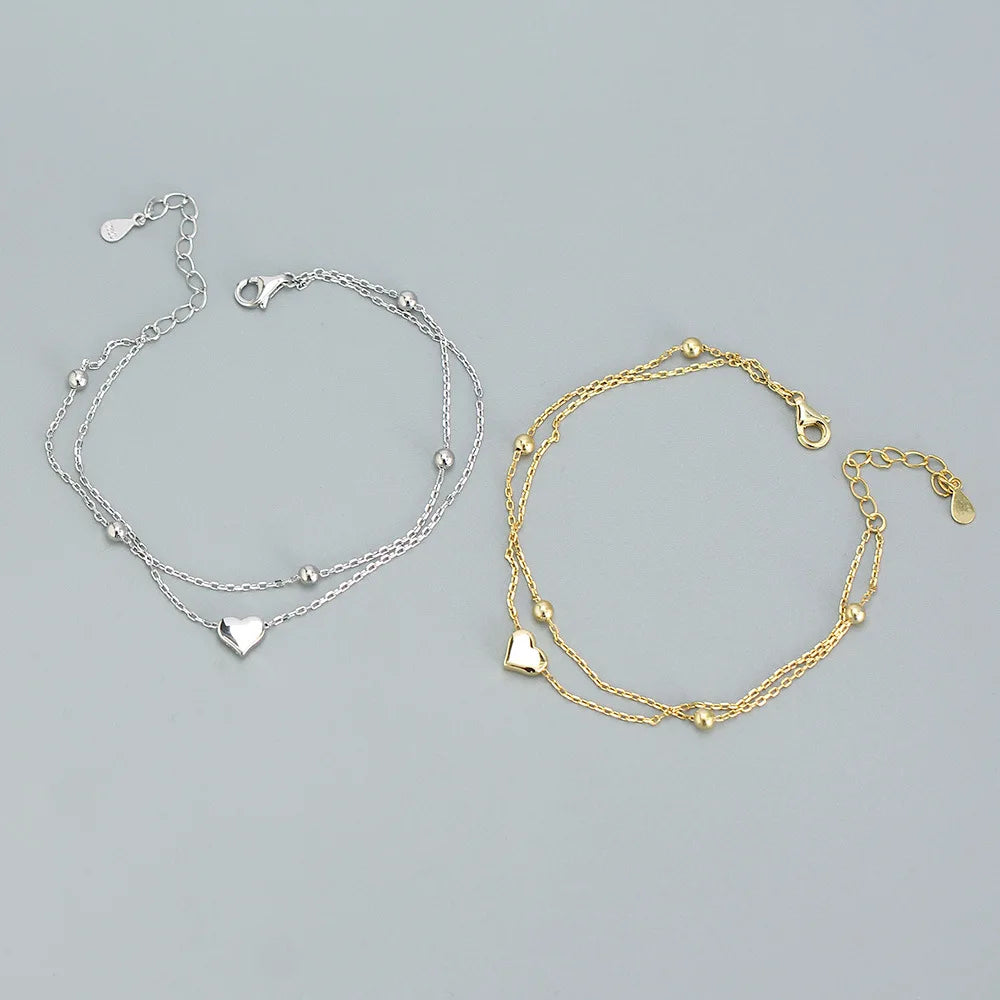 Double Layer Heart-shaped Bracelet