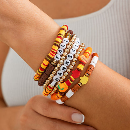 Thanksgiving letter soft ceramic bracelet