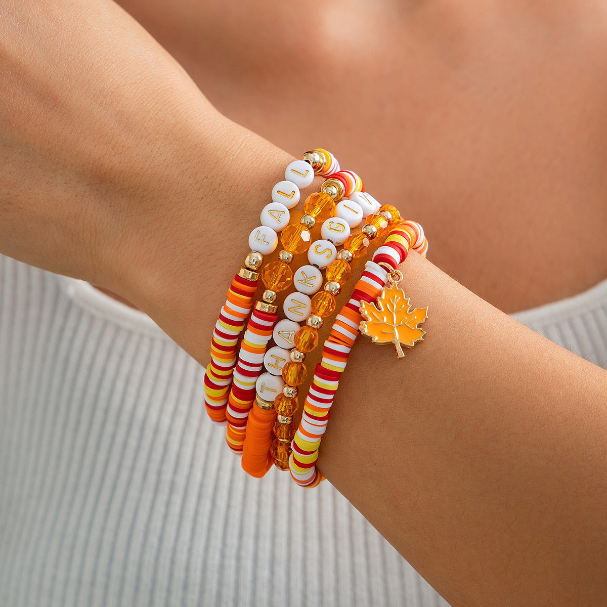 Thanksgiving letter soft ceramic bracelet