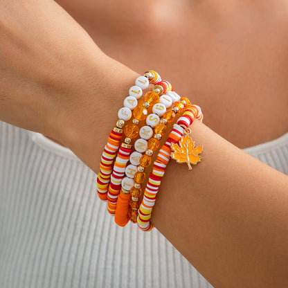 Thanksgiving letter soft ceramic bracelet