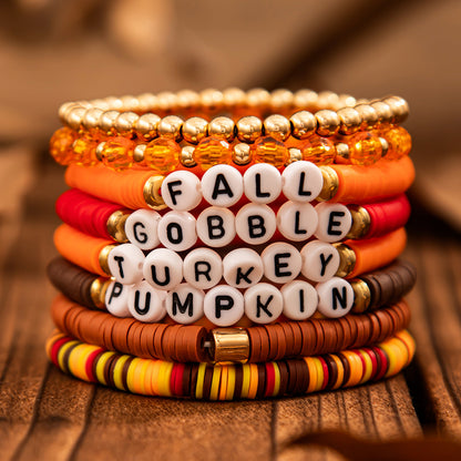 Thanksgiving letter soft ceramic bracelet