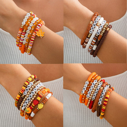 Thanksgiving letter soft ceramic bracelet