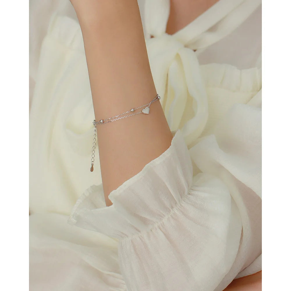 Double Layer Heart-shaped Bracelet
