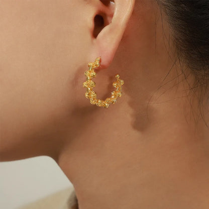 copper C-Hoop Earrings