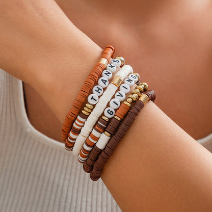 Thanksgiving letter soft ceramic bracelet