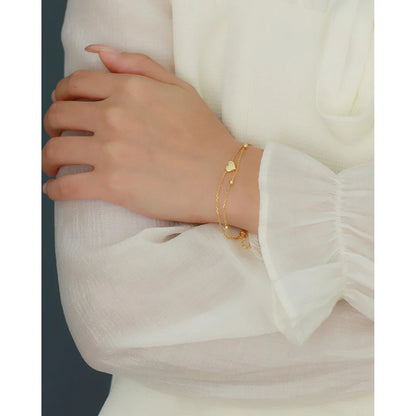 Double Layer Heart-shaped Bracelet